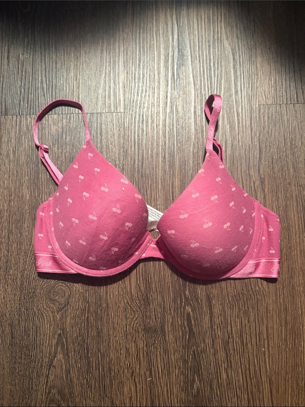Victoria's Secret Pink Molded T-Shirt Bra with Subtle Print
